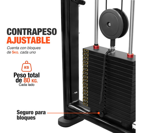 Maquina Crossover Gym Multifuncional Altera Peso Integrado