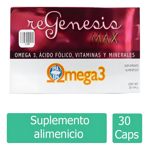 Kit De 3 Regenesis Max Caja Con 30 Cápsulas Sin Sabor