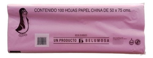 Papel China 100 Pliegos De Diferentes Colores Pinguino Color Rosa Pálido