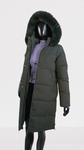 Campera Larga Camperon Mujer Capucha Desmontable
