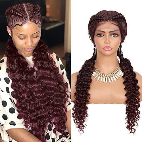 Lexqui 24  Wigs Trenzado Para Mujer Cornrow Box 9cqcv