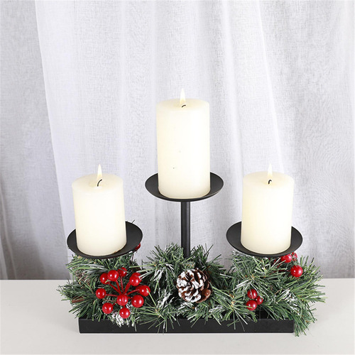 Portavelas De Navidad Candelero De Metal Para El Hogar Con L