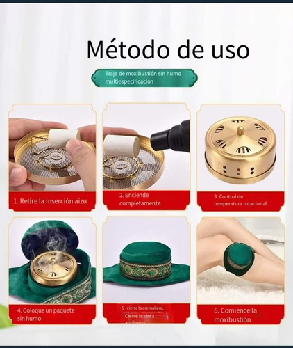 Quemador De Palo De Moxa De Cobre Puro Caja De Moxa Portátil