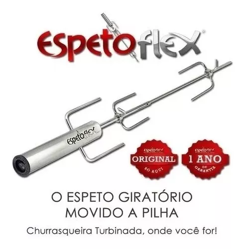Espetoflex Espeto Giratório Movido A Pilha Original o Melhor Churrasco -  Espeto - Magazine Luiza