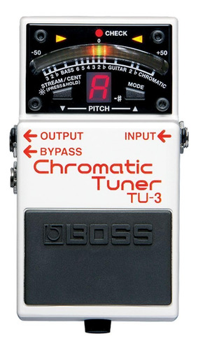 Pedal Afinador Cromático Tu-3 Con Derivación Para Guitarra Blanco