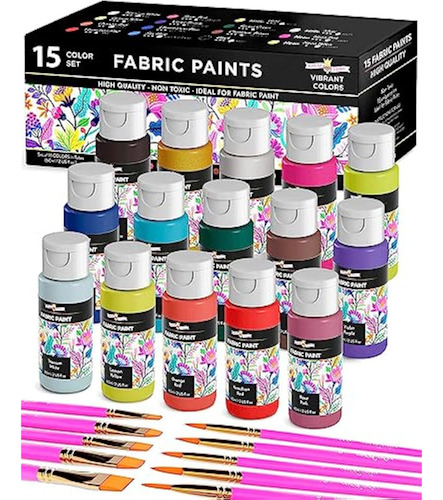 Pintura De Tela Permanente Para Ropa, 15 Colores,