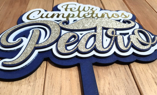 Cake Topper 3d Glitter Personalizado Para Pastel Caketopper