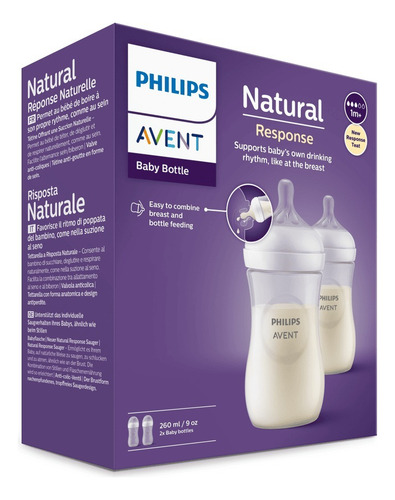 Biberón Philips Avent Natural Response 260ml Traslúcido Traslúcido Response