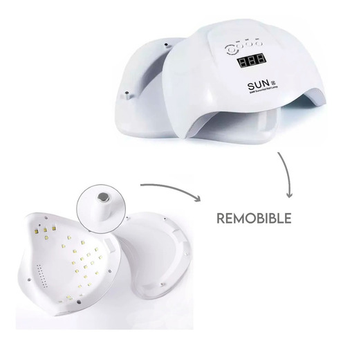 Imagen 6 de 10 de Cabina Uv Led Para Uñas Sun 54w Unas Esculpidas Gelificadas