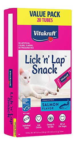 Bocadillo De Lick N Lap With Salmon Cat Treat Value-pack 20p