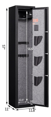 Caja Fuerte Para 3 Rifles Y 2 Pistolas Con Teclado Digital. Negro (Usado)