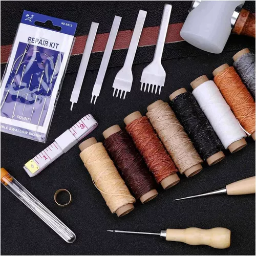 35 agujas de coser a mano, kit de agujas de coser a mano, herramientas de  artesanía de cuero, agujas de coser afiladas, agujas de coser para