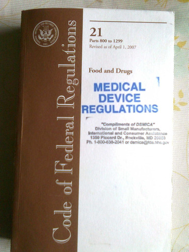 Libro Regulacion Para Fabricacion Equipos Medicos Fda Cfr21