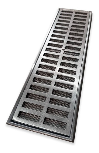 Ralo Linear 15x50 Alumínio + Tela E Parafuso De Fixação