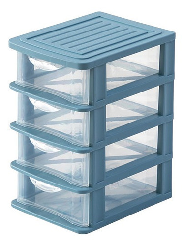 Caja Organizadora Con 4 Cajones Mini Gaveta Celeste 1317