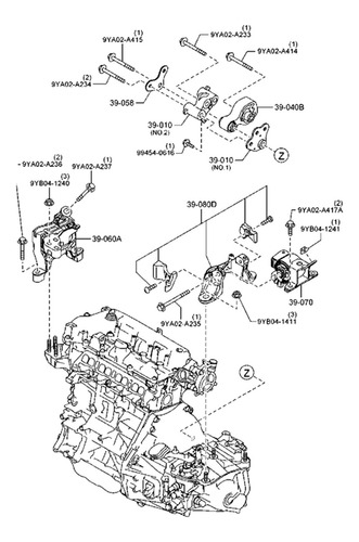 Soporte De Motor Delantero Izquierdo Gj6a-39-070 Para 6 2.3