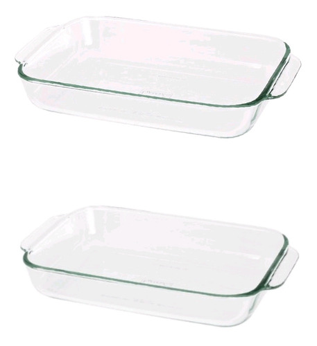 2 Refractarias Pyrex Rectangular 1.9 Litros 