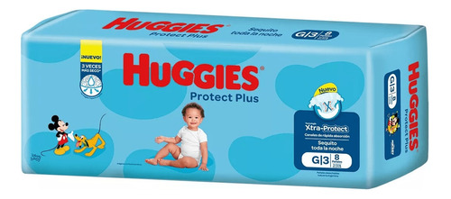 Pañales Protect Plus Talle Xxg Huggies 8 Unidades