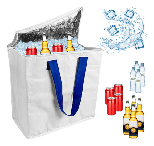 Conservadora Bolsa Térmica Tela Cooler Camping Lunchera Color Blanco