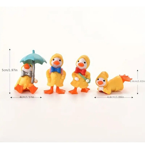 Set 4 Patos Aventureros Miniaturas Casa De Muñecas (calidad)