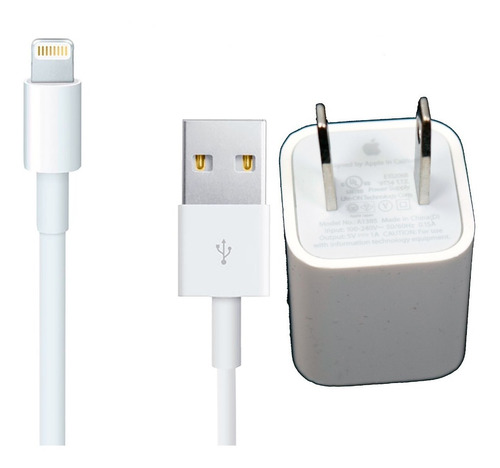 Cargador Apple iPhone Original + Cable 1mt 5s 6 7 8 X  Xr