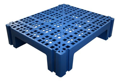 Piso Estrado Pallet Alto Com Pes Azul L50cm X C60cm X A15cm