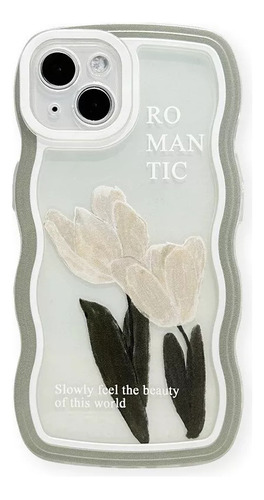 Funda De Teléfono De Silicona Transparente Tulip