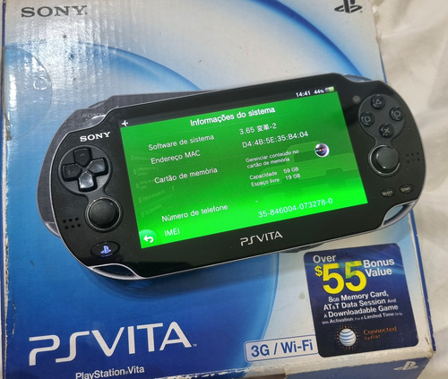 Ps Vita Fat Sony Tela Oled 64 Gb Preto (Usado)