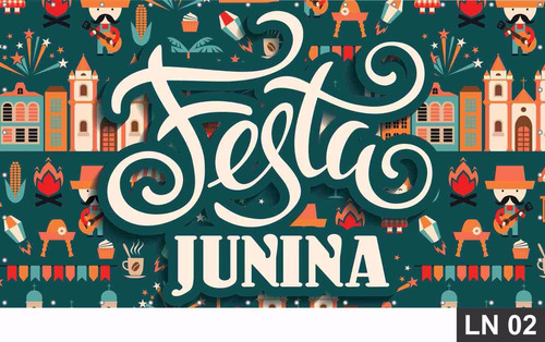 Imagem 2 de 6 de Festa Junina Painel 3,00x2,00m Lona Festa Banner Aniversário