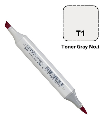 Marcador Copic Sketch Ponta Dupla Cor Toner Gray Cor T1 Toner Gray 1