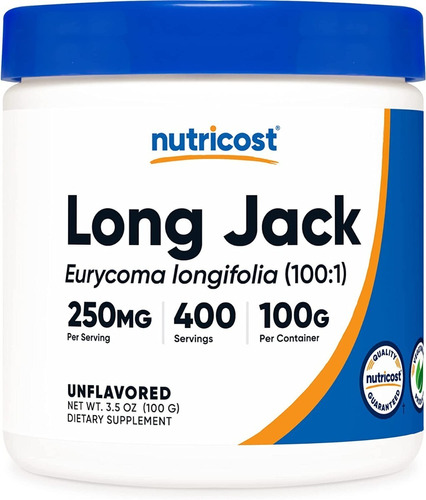 Nutricost Long Jack Eurycoma Longifolia 100g 400 porções Sabor sem sabor