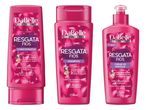 Kit Dabelle Resgata Fios Shampoo+condicionador+creme Pentear