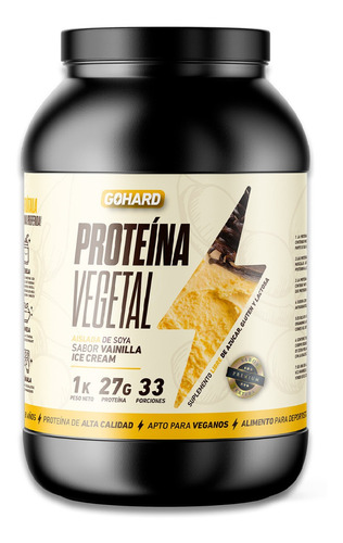Proteina Vegetal Soya Gohard 1 Kilo 33 Serv. Vainilla