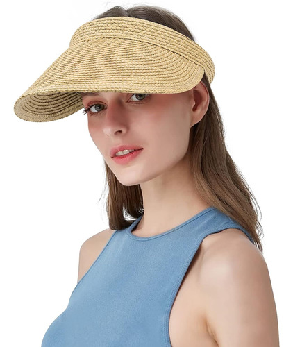 Sombrero De Paja Con Visera Ancha, Viseras De Viaje, Tenis, 