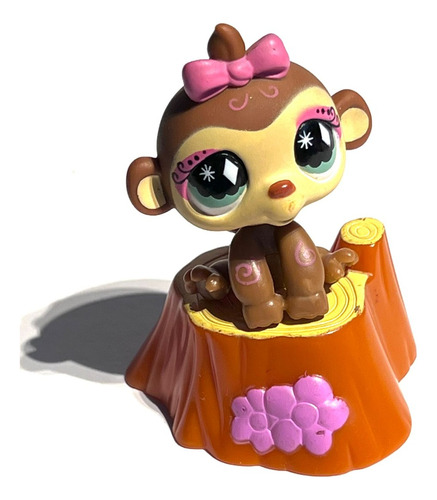 Littlest Pet Shop  #714 Baby Monkey Girl With Brown, Hasbro