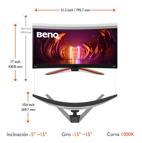 Monitor Gamer Curvo 144hz Benq Mobiuz Ex3410r 34 PuLG. Hdri