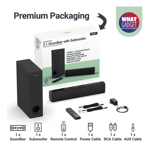 Majority Barra De Sonido Con Subwoofer Para Tv, Barra De So. Color Bowfell Plus