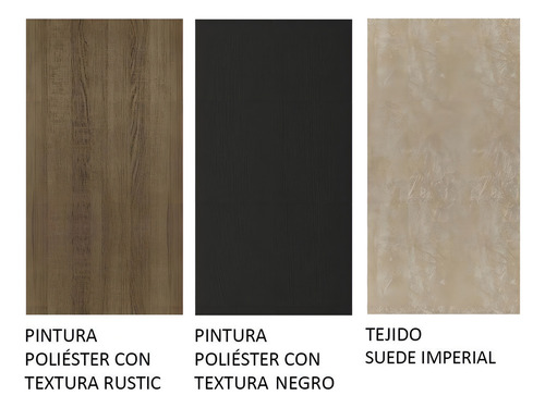 Mesa de Comedor con 6 Sillas Renata Madesa Color Rústico/Negro/Imperial Diseño de Tela Lisa