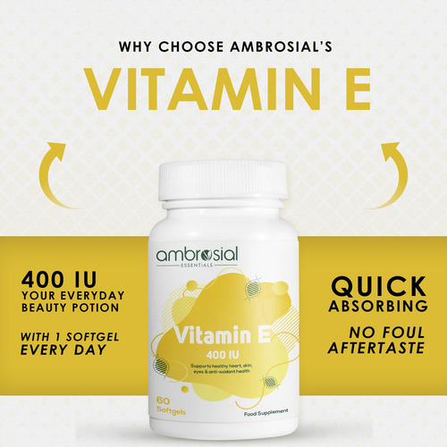 Ambrosial Vitamina E 400 Ui 60 Cápsulas Blandas