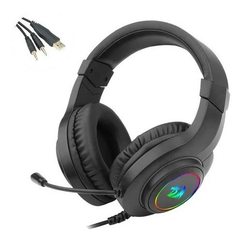 Imagen 4 de 7 de Auriculares Gamer Redragon H260 Hylas Negro Con Luz Led