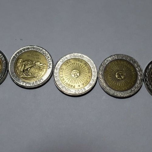 Lote Serie 8 Monedas 1 Un Peso Bicentenario Arbol Y + (Usado)