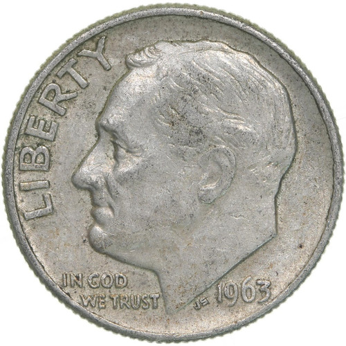 4) 1963 D Roosevelt Dime Plata 10 Centavos Xf Antigua Ley 90