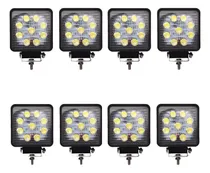 Comprar Pack X 8 Faros Reflector Led 27w Cuadrado 12v 24v Tractor