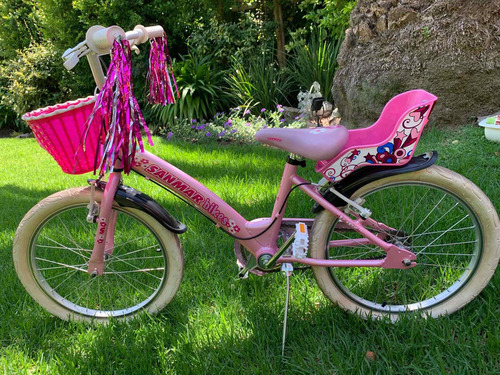 Bicicleta Rosa Rod20 Impecable! Con Casco Y Sillita