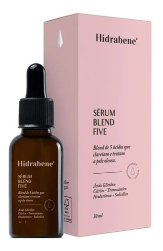 Hidrabene Sérum Blend Five Com 5 Ácidos Clareia Pele Oleosa