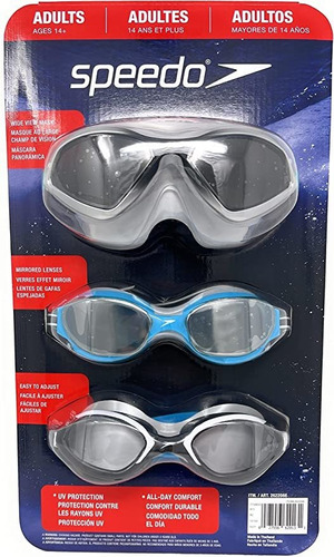 Speedo Paquete De 3 Gafas De Natación Para Adultos, Los Co.