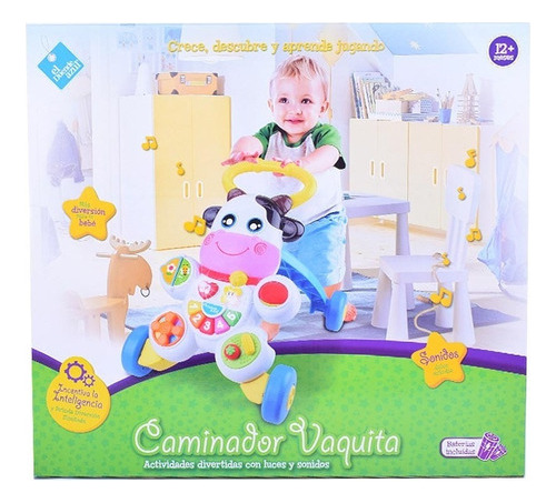 Caminador Con Luz Y Sonido Bilingue De Bebe Duende Azul Full