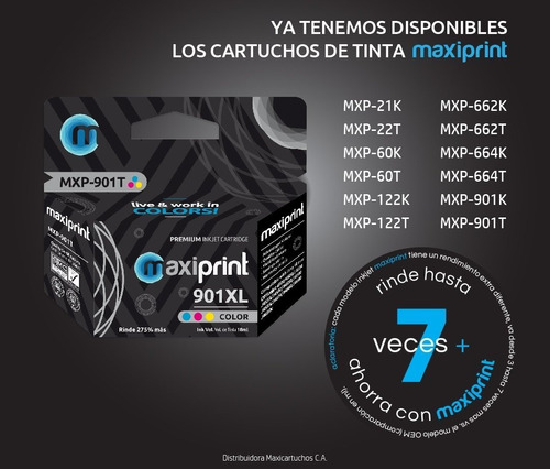 Recarga Cartucho Tinta Maxiprint 901xl Compatible Hp Mxp901t