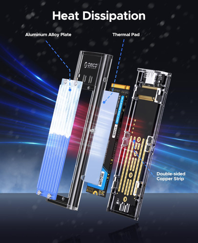 Ssd Enclosure Orico M.2 Nvme Usb 3.2 Gen 2 (10 Gbps) Blue