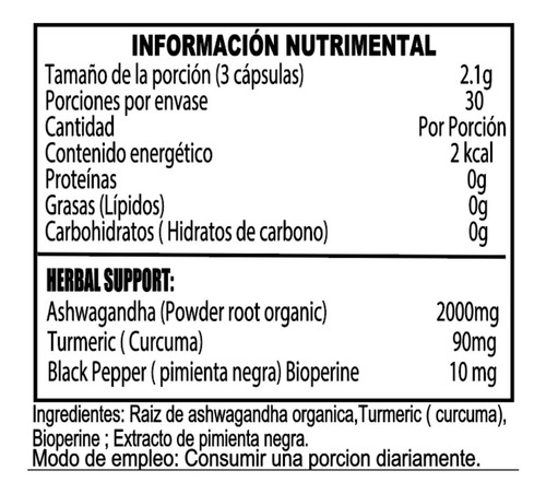Imagen 4 de 10 de Ashwagandha Platinum 2100mg Testrol 3 In 1 90 Cápsulas
